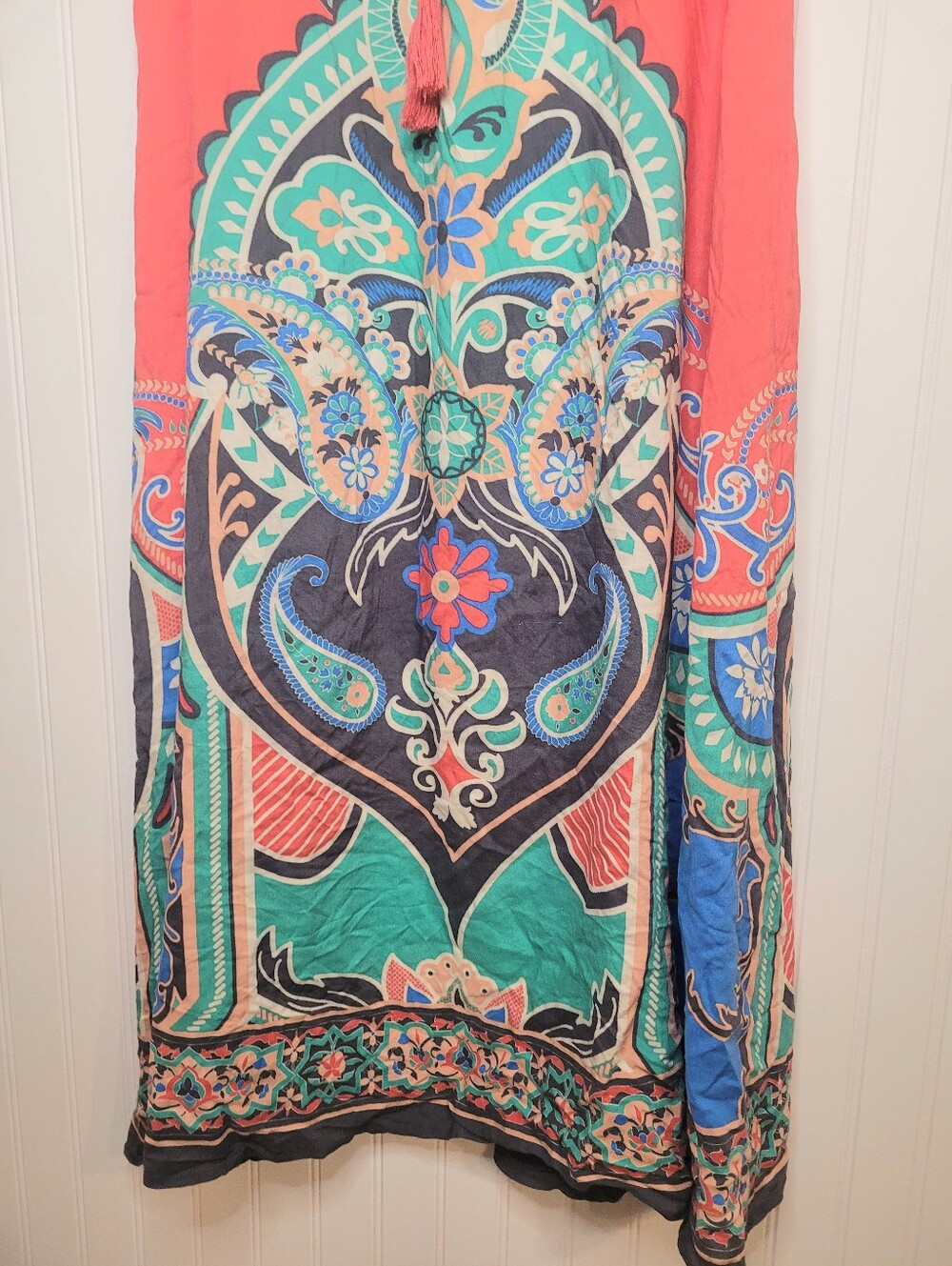 Flying Tomato Boho Multicolor Paisley Maxi Skirt Sz L - Picture 4 of 7